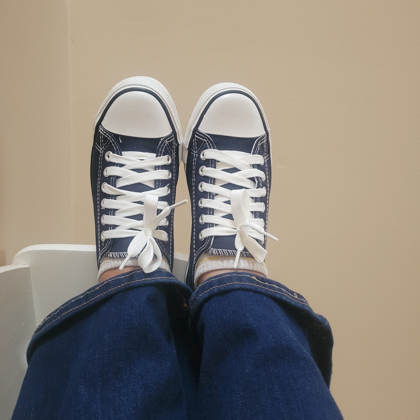 Lace Up Round Toe Canvas Sneakers.