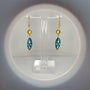 Gold & Deep Blue Earrings. Handmade.