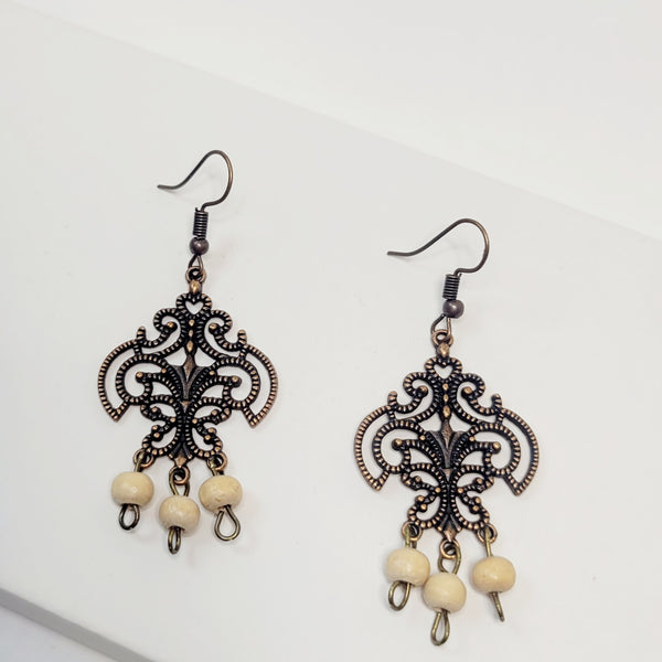 Filigree Style Bronze Earrings