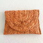 Medium Straw Clutch, Solid color: Orange